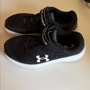 Under Armour Black and White Kids Sneakers